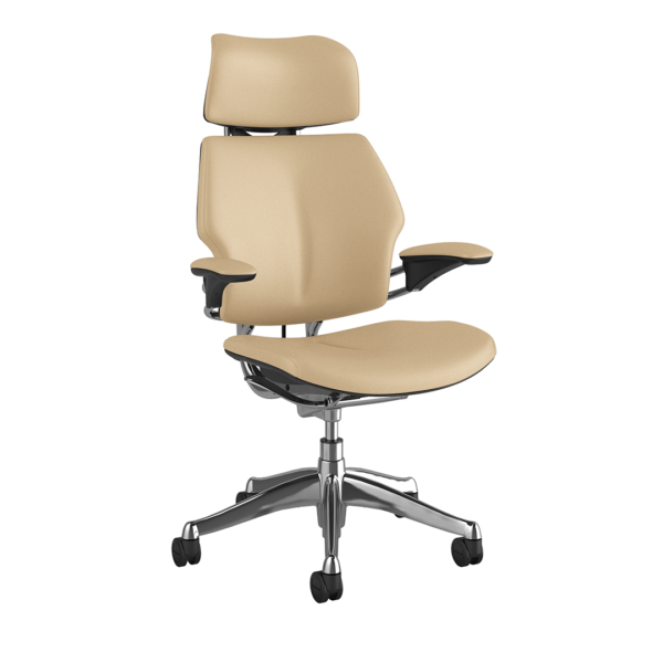 Freedom Headrest Chair: Polished Aluminum, Ticino Leather - Image 2