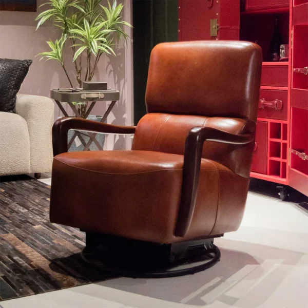 Chancellor Leather Swivel Chair Tan - Image 2
