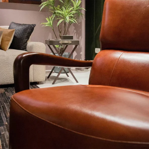 Chancellor Leather Swivel Chair Tan - Image 3