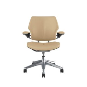 Freedom Task Chair: Polished Aluminium, Ticino Leather