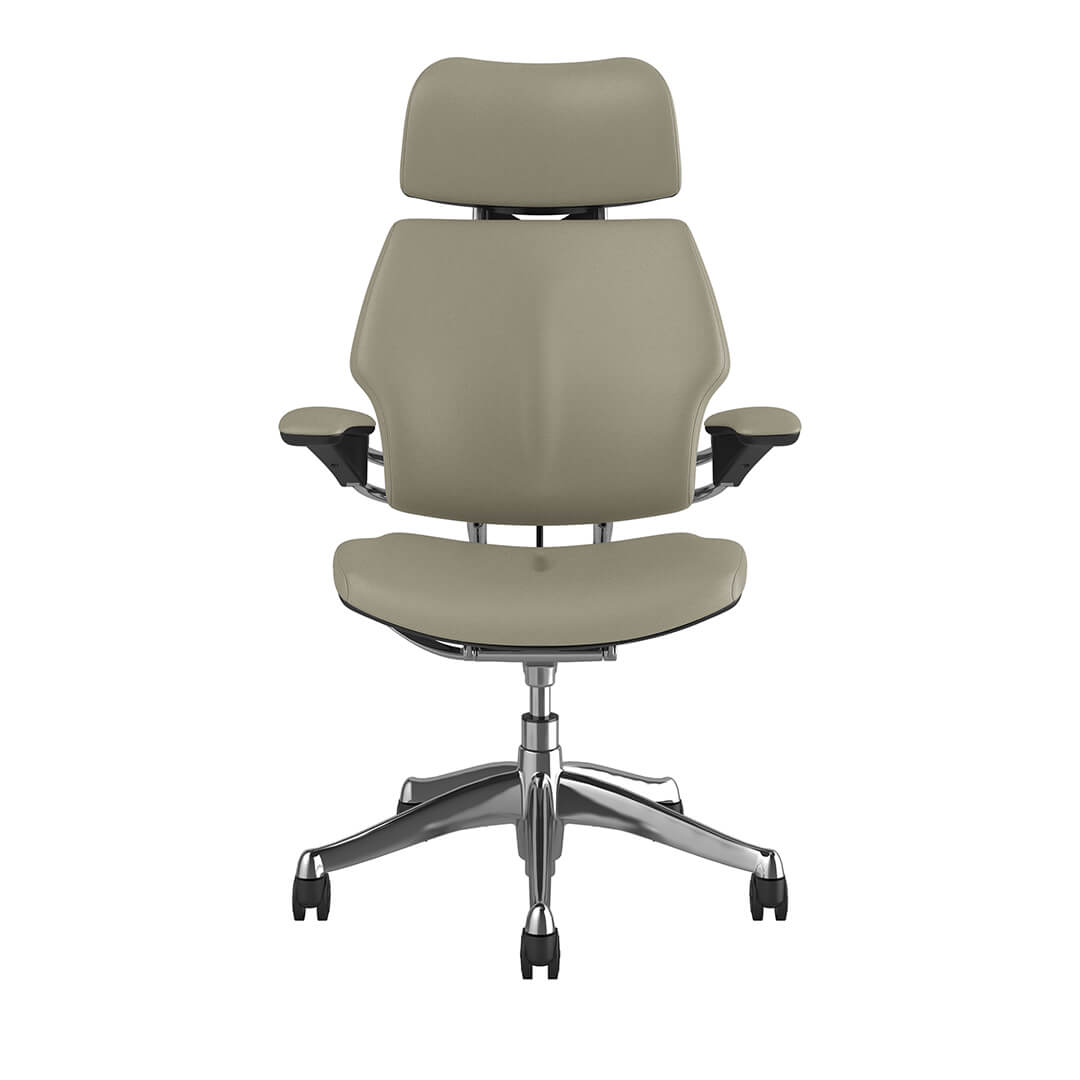 Freedom Headrest Chair: Polished Aluminum, Ticino Leather
