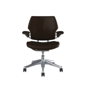 Freedom Task Chair: Polished Aluminium, Ticino Leather