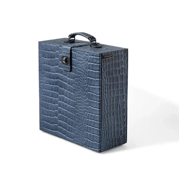 Portable Briefcase Bar Croco Leather Grey - Image 3