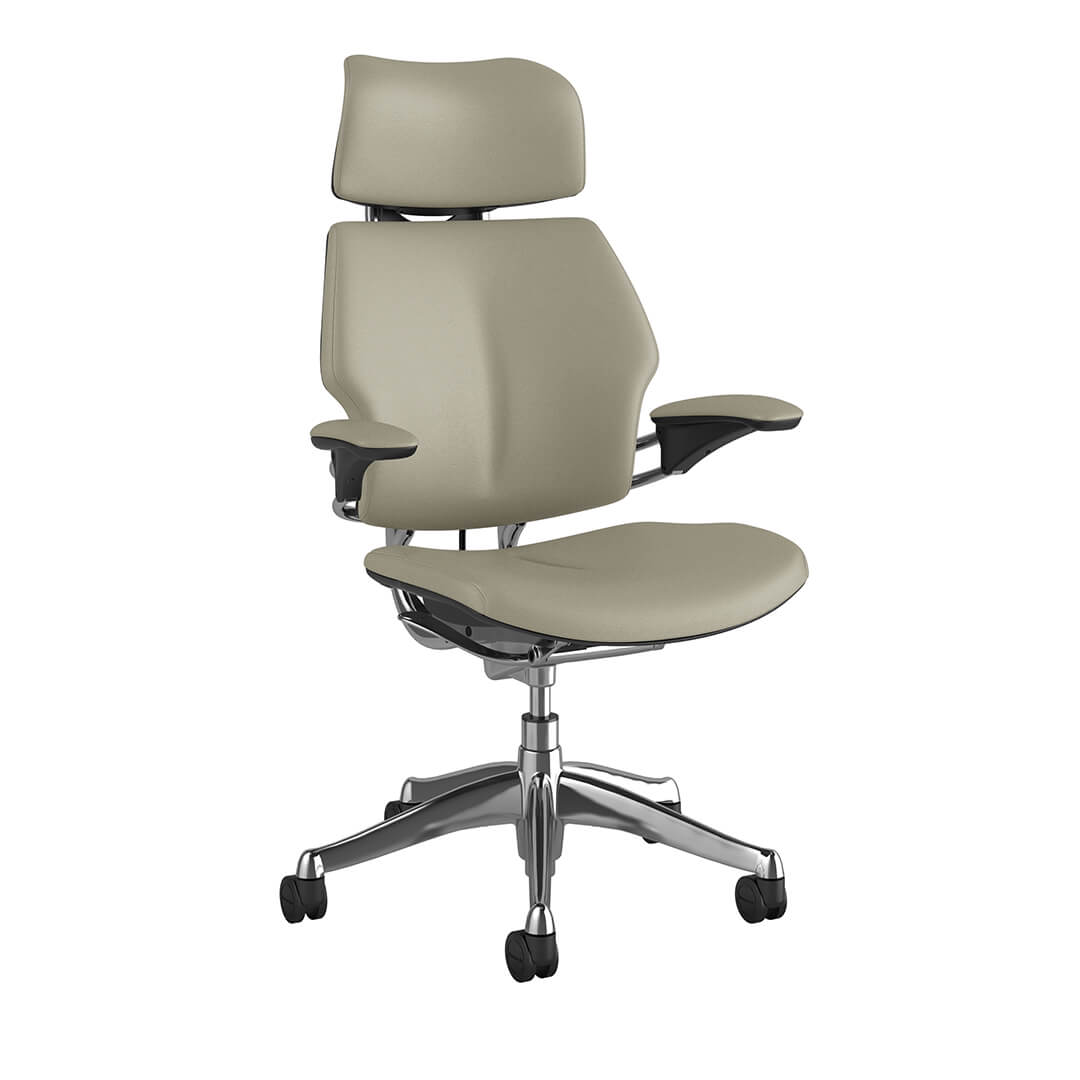 Freedom Headrest Chair: Polished Aluminum, Ticino Leather - Image 2