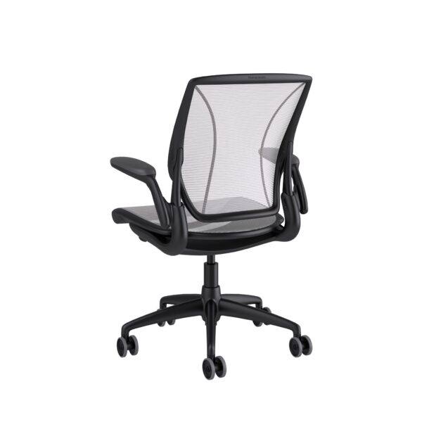 Diffrient World Chair: Black Frame, Mesh Backrest, Cushion Seating - Image 3
