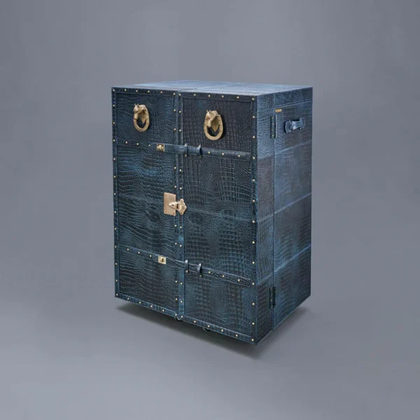 Mandalay Croco Top Open Leather Bar Blue - Image 2