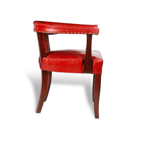 Premium Genuine Leather Low Seating Chair In Red Color - Image 3