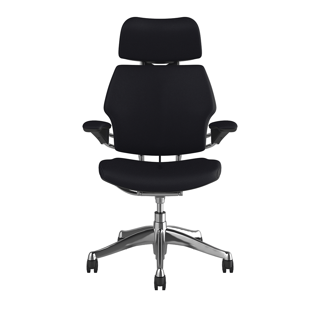 Freedom Headrest Chair: Polished Aluminum, Corvara Leather