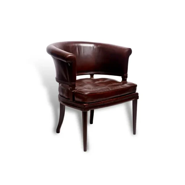 Premium Genuine Leather Chair In Brown Colour - Image 2