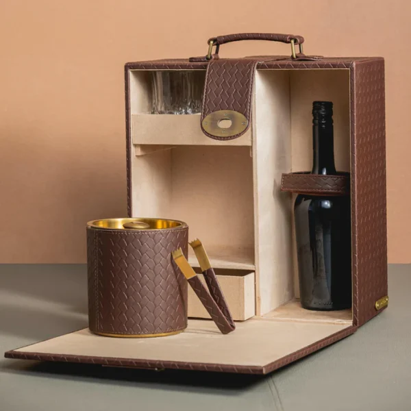 Entwine Briefcase Portable Bar Brown - Image 4