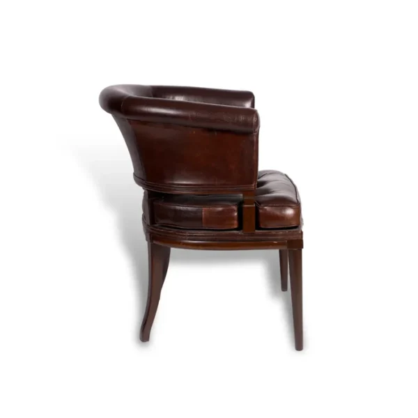 Premium Genuine Leather Chair In Brown Colour - Image 3