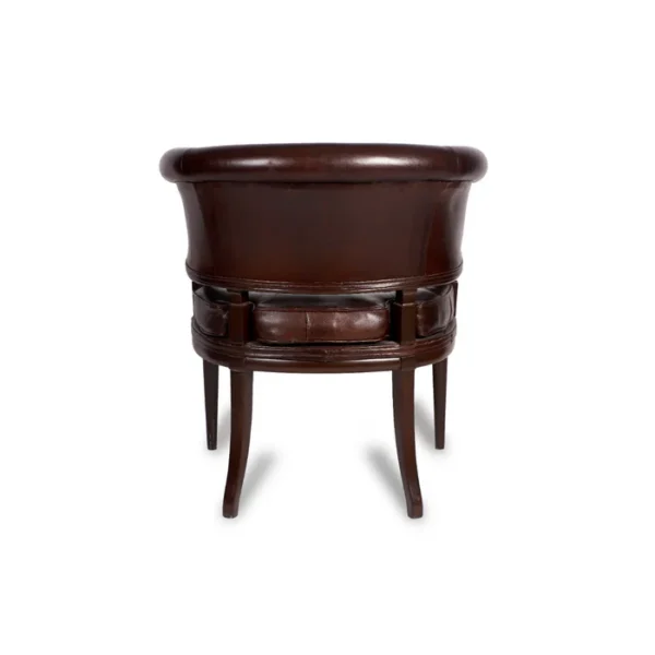 Premium Genuine Leather Chair In Brown Colour - Image 4