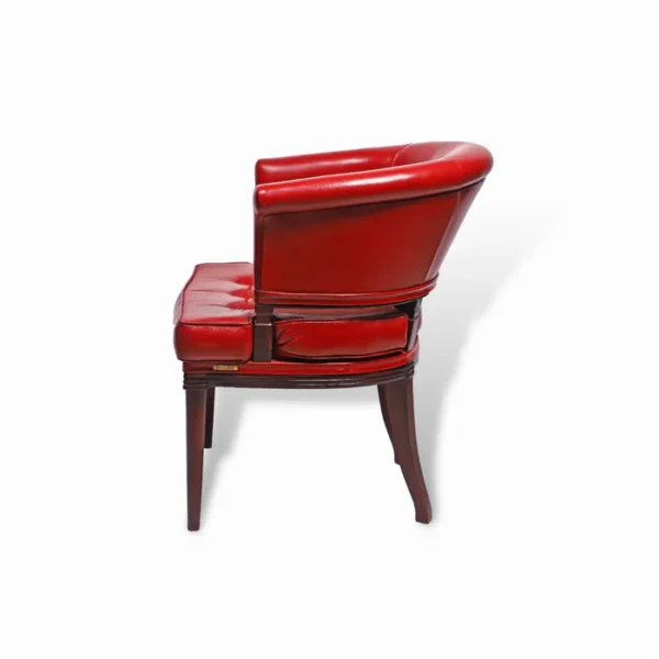 Premium Genuine Leather Chair In Red Colour - Image 3