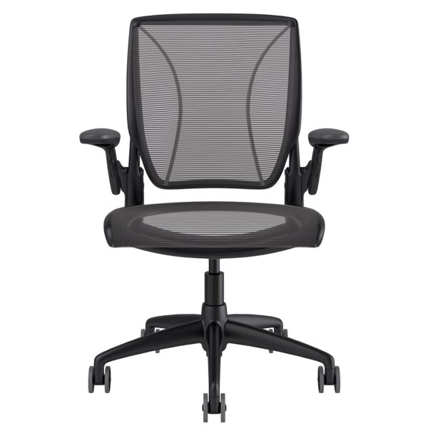 Diffrient World Chair: Black Frame, Mesh Backrest and Seating