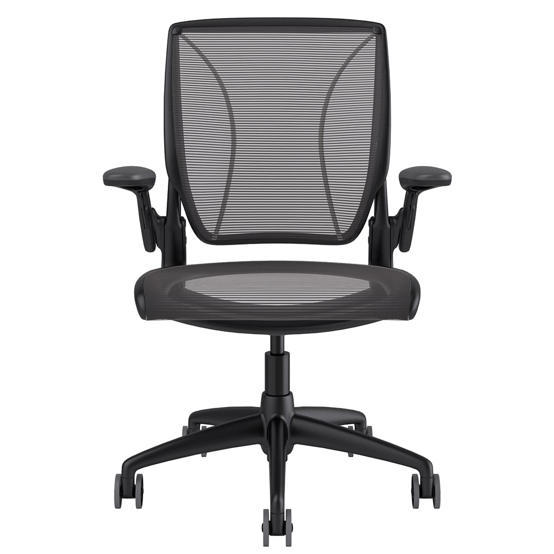 Diffrient World Chair: Black Frame, Mesh Backrest and Seating
