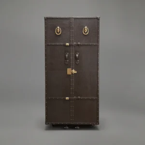 Artemis Croco Tall Leather Bar Brown