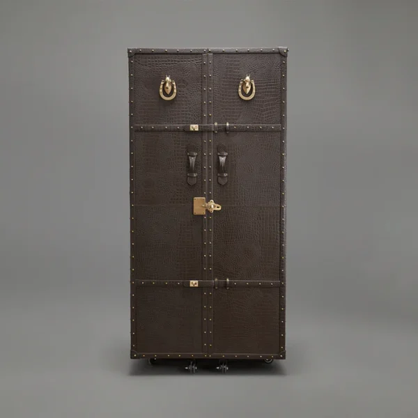 Artemis Croco Tall Leather Bar Brown