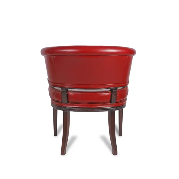Premium Genuine Leather Chair In Red Colour - Image 4