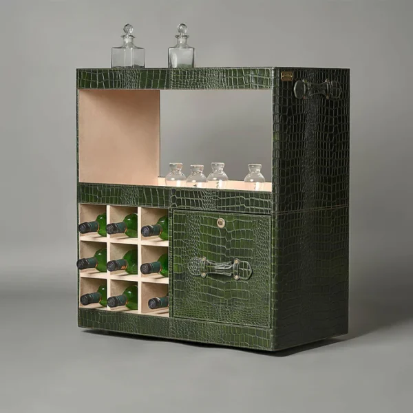 Debonair Croco Bar Trolley Green - Image 2