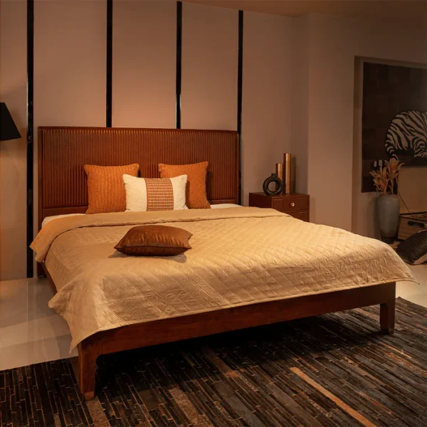 Stanford Leather King Bed Cognac - Image 3