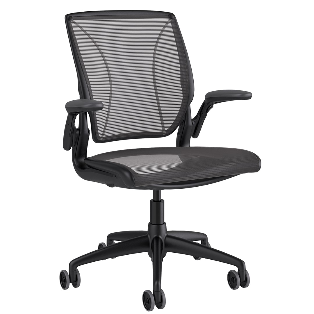 Diffrient World Chair: Black Frame, Mesh Backrest and Seating - Image 2