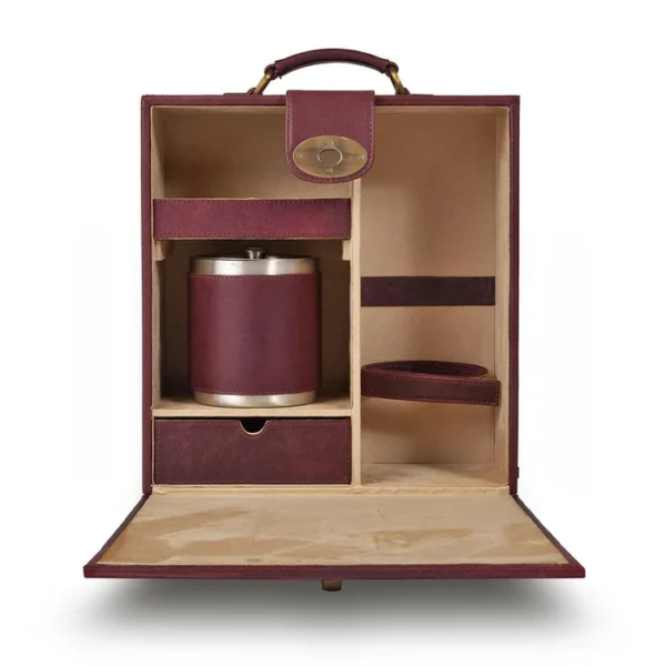 Hyde Portable Briefcase Bar Burgundy - Image 3