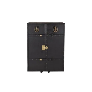 Mandalay Top Open Leather Bar Black