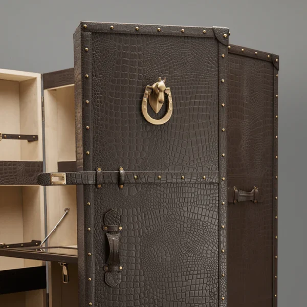 Artemis Croco Tall Leather Bar Brown - Image 3