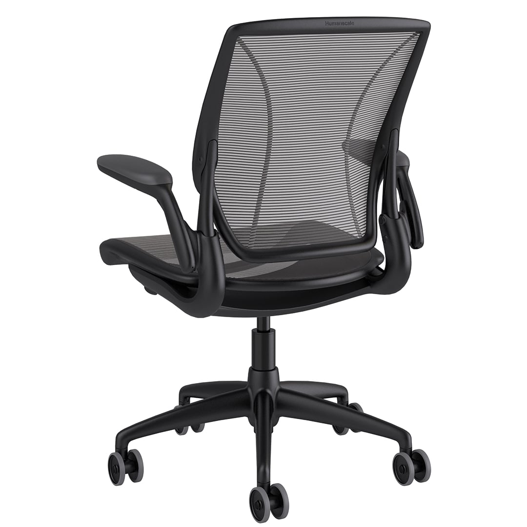 Diffrient World Chair: Black Frame, Mesh Backrest and Seating - Image 3