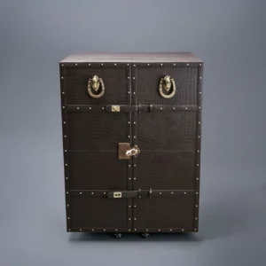 Mandalay Croco Top Open Leather Bar Brown