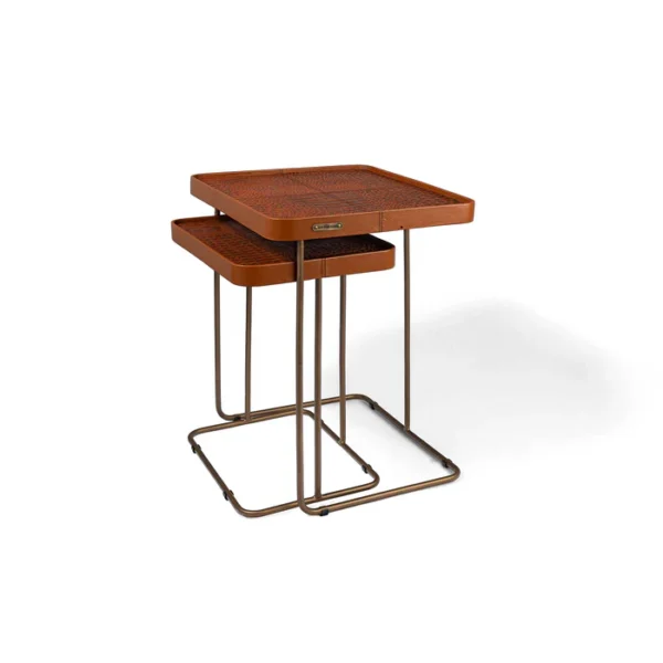Croco Nested Table- Tan (Set Of Two) - Image 2