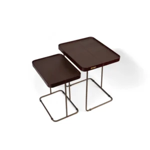 Croco Nested Table- Brown (Set Of Two)