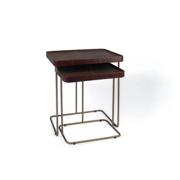 Croco Nested Table- Brown (Set Of Two) - Image 3