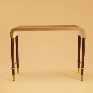 Mid-Century-Genuine Leather Side Console