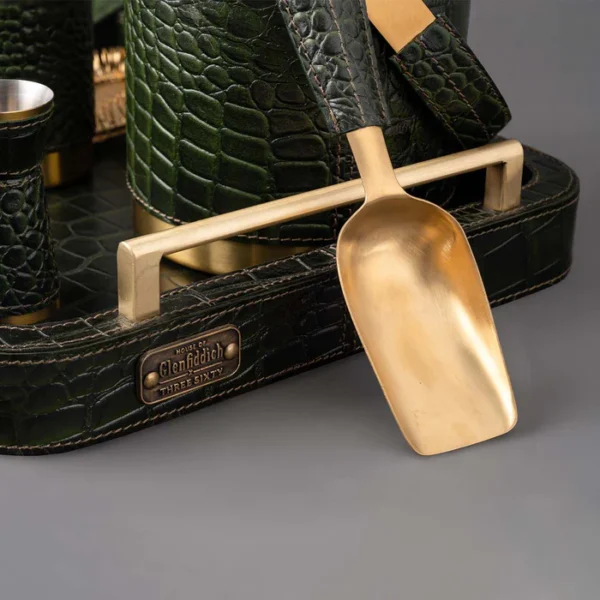Debonair Bar Tray & Cocktail Set Metal Handle - Green - Image 3