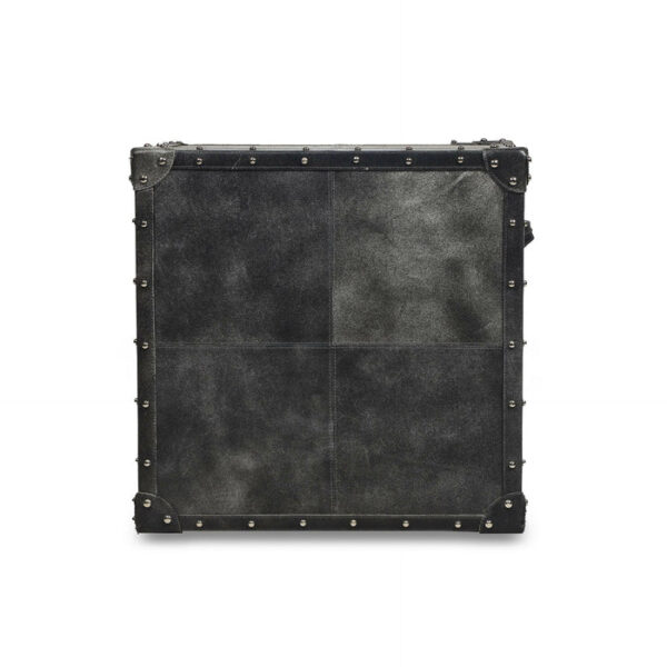 Genuine Leather Side Table In Grey Colour - Image 4