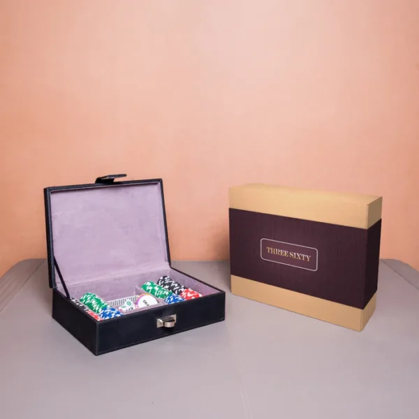 Poker Box in Genuine Leather with 200 Chips - Image 4